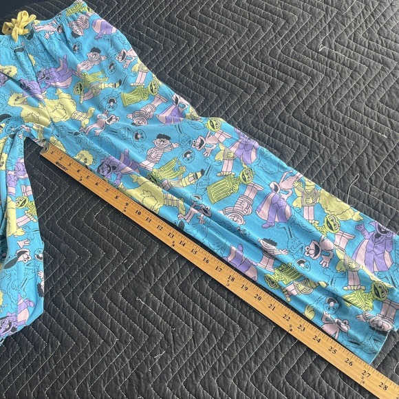 Sesame Street Pants Mens Small Blue Pull On Drawstring Sleep Lounge Big Bird - Picture 8 of 9